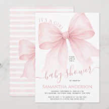 Rosa Schleife Coquette Baby Girl Shower
