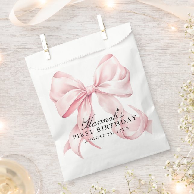 Rosa Schleife Coquette Schleifen Thema Geschenktütchen (Ausgeschnitten)