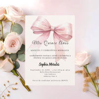 Rosa Schleife Creme elegante Quinceanera