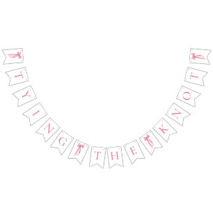 Rosa Schleife, die den Knoten knüpft, Brautparty Wimpelkette