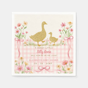 Rosa Schleife Floral Alberner Gänse Mädchen Baby S Serviette