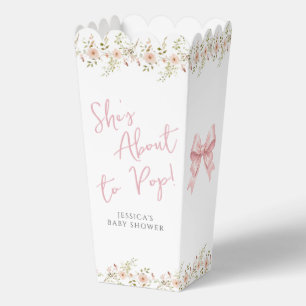 Rosa Schleife Floral Sie wird gleich platzen Baby Geschenkschachtel