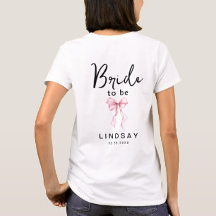 Rosa Schleife FRÄULEIN BRAUT Junggesellinnenabschi T-Shirt