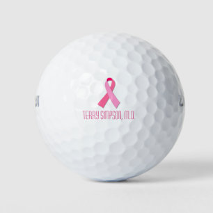 Rosa Schleife für das Brustkrebs-Bewusstsein Golfball