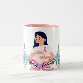 Rosa Schleife für das Brustkrebs-Bewusstsein Zweifarbige Tasse