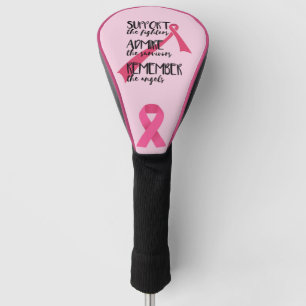 Rosa Schleife für das Thema "Krebsbewusstsein"  Golf Headcover