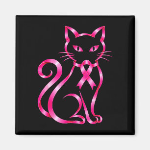 Rosa Schleife Katze Brustkrebsbewusstsein Hallowee Magnet