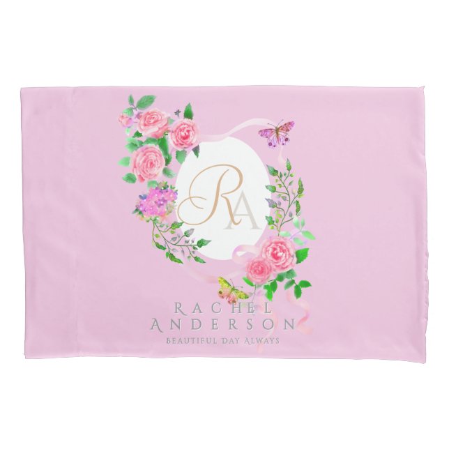 Rosa Schleife Kissenbezug (Vorderseite)