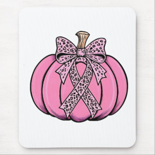 Rosa Schleife Kürbiskopf Halloween Brustkrebs Mousepad
