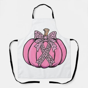 Rosa Schleife Kürbiskopf Halloween Brustkrebs  Schürze