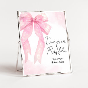 Rosa Schleife Little Boo Baby Shower Windel-Raffle Poster