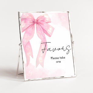 Rosa Schleife Little Boo Party Favors Schild
