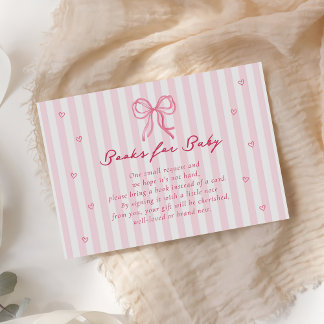 Rosa Schleife Little Sweetheart Bücher für Baby Ka Begleitkarte