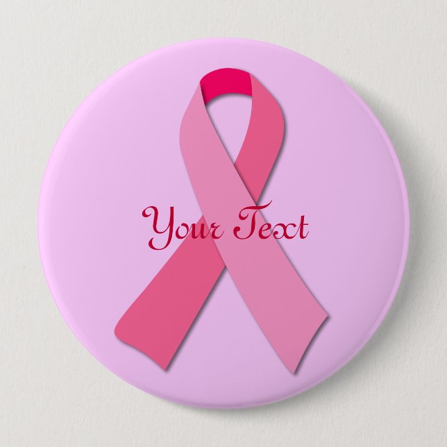 rosa Schleife mit benutzerdefiniertem Text Button (Vorderseite)