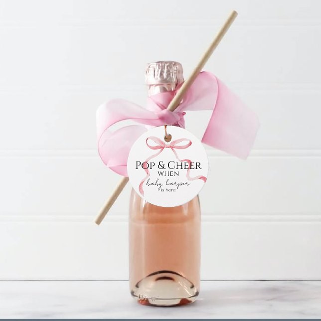 Rosa Schleife Pop And Cheer  Geschenkanhänger (Von Creator hochgeladen)
