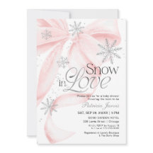 Rosa Schleife Schnee in Liebe Winter-Baby-Party