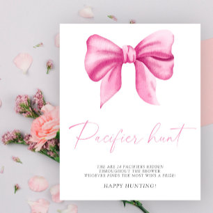 Rosa Schleife - Schnuller Jagd Baby Shower Spiel Poster