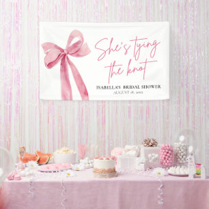 Rosa Schleife Sie heiratet Brautparty Banner