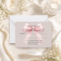 Rosa Schleife Taupe Antwort RSVP