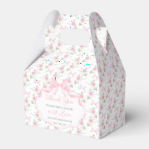 Rosa Schleife Toile De Jouy Mädchen Baby Shower