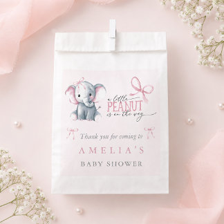 Rosa Schleife und Elefant Baby Mädchen Shower Geschenktütchen