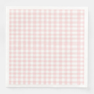 Rosa Schleife und Gingham-Preppy-Babyparty Serviette