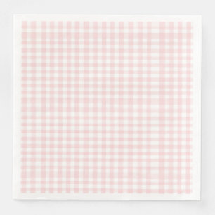 Rosa Schleife und Gingham-Preppy-Babyparty Serviette