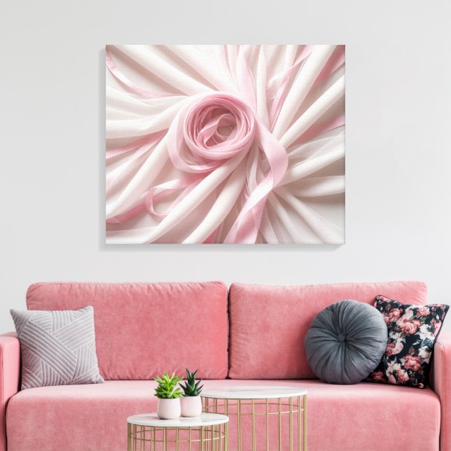 Rosa Schleife und Tulle Abstrakt Leinwanddruck (Insitu (Wohnzimmer))