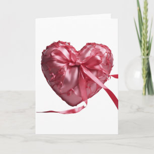 Rosa Schleife Valentinstag Herzkarte Karte