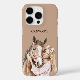 Rosa Schleife Western Farm Cowgirl Pferd iPhone 16 Pro Hülle