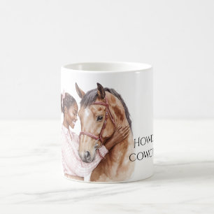 Rosa Schleife Western Farm Cowgirl Pferd Kaffeetasse