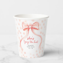 Rosa Schleife Whimsical Minimalistische Bridal Sho Pappbecher