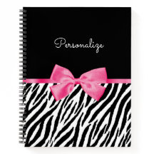Rosa Schleife Zebra Druck Name