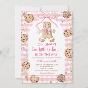 Rosa Schleife Zuckerbrot Weihnachten Baby Shower G Einladung
