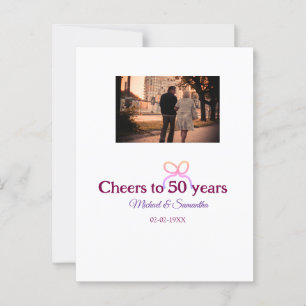 Rosa Schleife zum 50-jährigen Hochzeitsjubiläum Postkarte