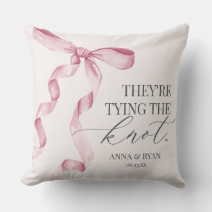 Rosa Schleife zum Knoten Hochzeitsdusche-Geschenk Kissen