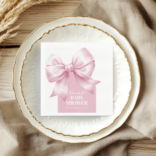 Rosa Schleifen-Baby-Mädchen-elegante Babyparty Serviette