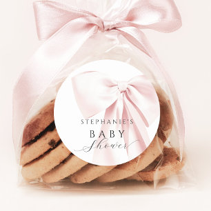 Rosa Schleifen-Baby-Party Runder Aufkleber