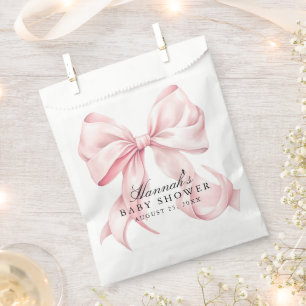 Rosa Schleifen-Baby-Party Schick Schleifen-Thema Geschenktütchen