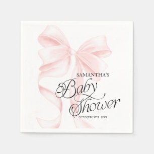 Rosa Schleifen-Baby-Party-Servietten Serviette