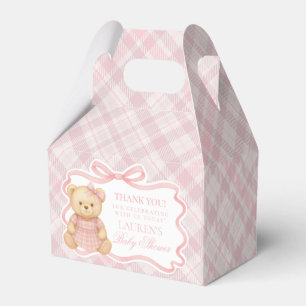 Rosa Schleifen-Bär-Baby-Shower-Geschenkbox Geschenkschachtel