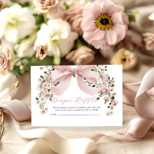 Rosa Schleifen-Blumen-Mädchen-Baby-Party-Windel-Ra Begleitkarte