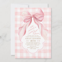 Rosa Schleifen-Blush-Gingham-Elegante Mädchen-Baby