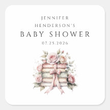 Rosa Schleifen-Buchstapel-Baby Shower