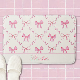 Rosa Schleifen-Coquette-Badmatte Badematte