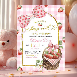 Rosa Schleifen Coquette Gingham Berry Sweet Baby S Einladung