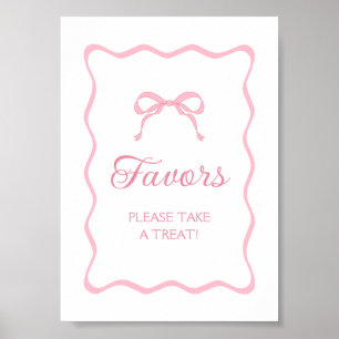 Rosa Schleifen Geschenktüte Poster
