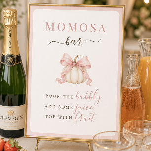 Rosa Schleifen-Kürbis-Baby-Mädchen-Party Momosa-Ba Poster