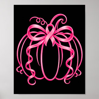 Rosa Schleifen-Kürbis-Brustkrebs-Coquette-Schleife Poster