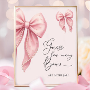 Rosa Schleifen Mädchen Baby Shower Bücher für Baby Poster